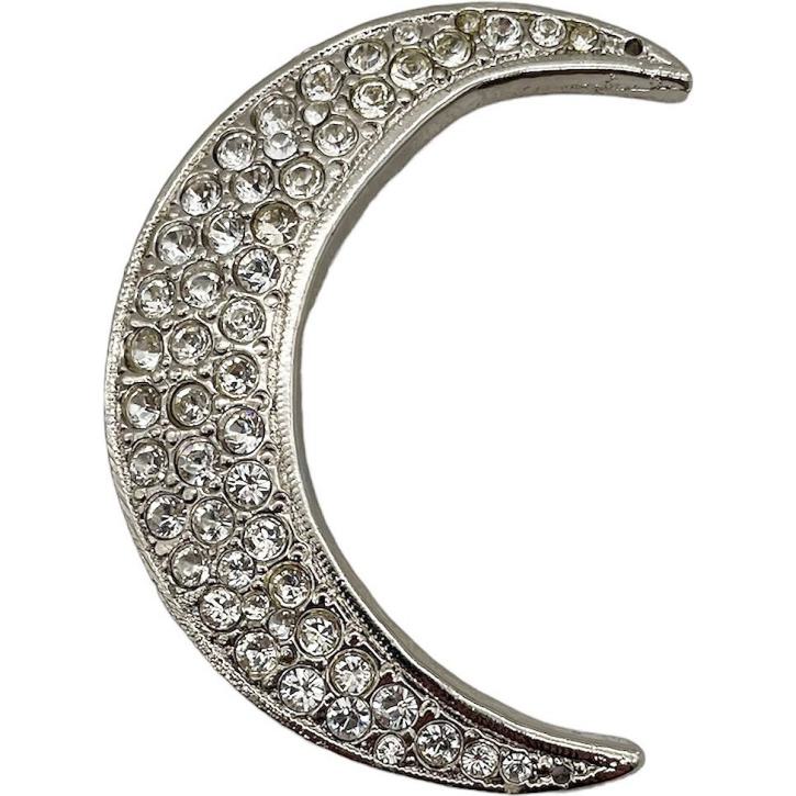 Halbmond Strass Emblem silber