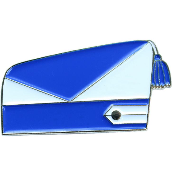 Pin Karnevalsmütze blau / weiß