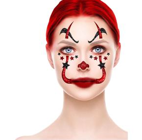 Gesichtstattoo Harlekin